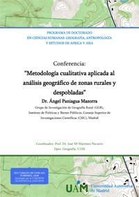 Conferencia "Metodología cualitativa aplicada al análisis geográfico de zonas rurales y despobladas"