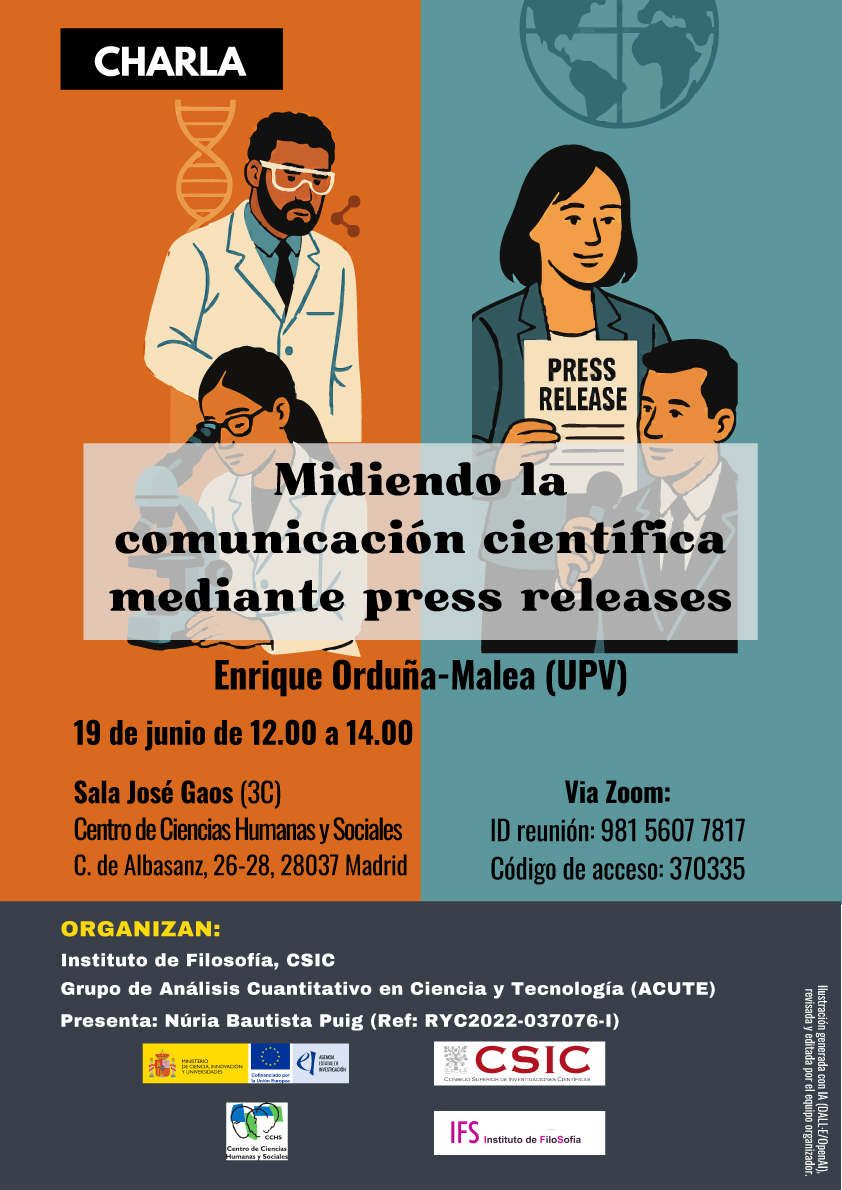 Seminario IFS: "Midiendo la comunicación científica mediante press releases"