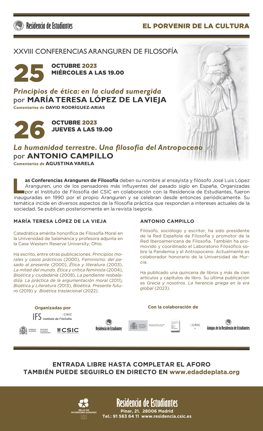 XXVIII Conferencias Aranguren de Filosofía: "El porvenir de la cultura"