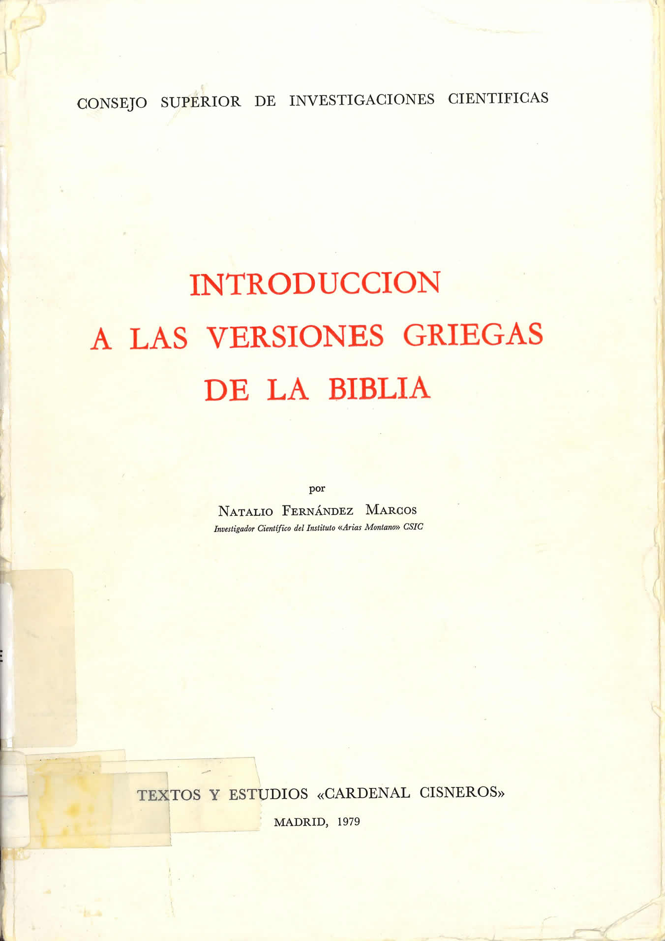 La pieza del mes de la Biblioteca Tomás Navarro Tomás destaca la obra de Natalio Fernández Marcos La pieza del mes de la Biblioteca Tomás Navarro Tomás destaca la obra de Natalio Fernández Marcos