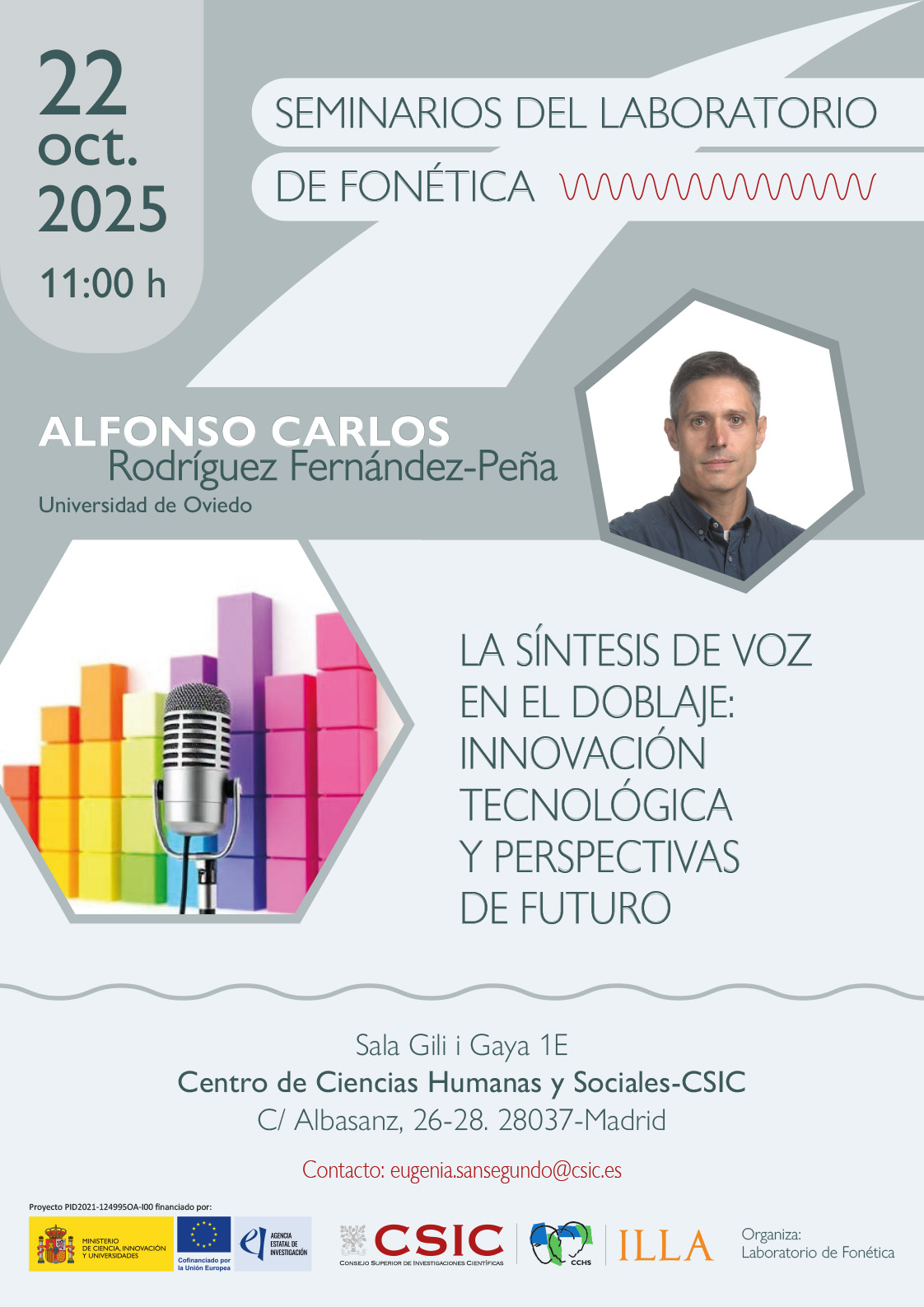 Seminarios del Laboratorio de Fonética: "La síntesis de voz en el doblaje: innovación tecnológica y perspectivas de futuro"