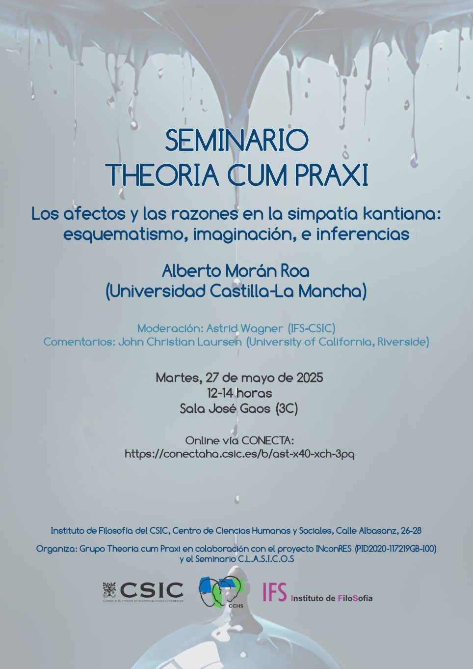 Seminario Theoria cum Praxi: "Los afectos y las razones en la simpatía kantiana: esquematismo, imaginación, e inferencias"