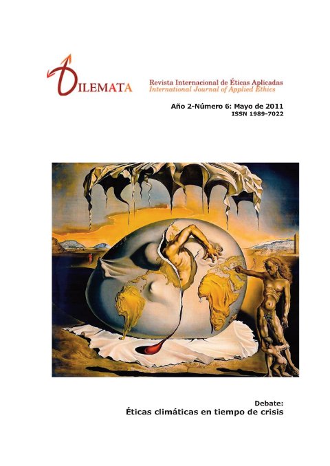 Se publica en la web el número 6 de la revista DILEMATA Revista Internacional de Éticas Aplicadas Portada de la revista