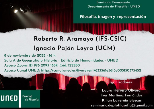 Seminario permanente del Departamento de Filosofía UNED: "Filosofía, imagen y representación"