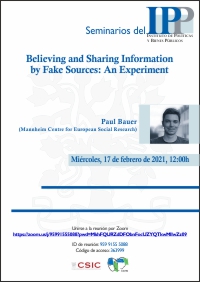 Seminarios del IPP: “Believing and Sharing Information by Fake Sources: An Experiment”