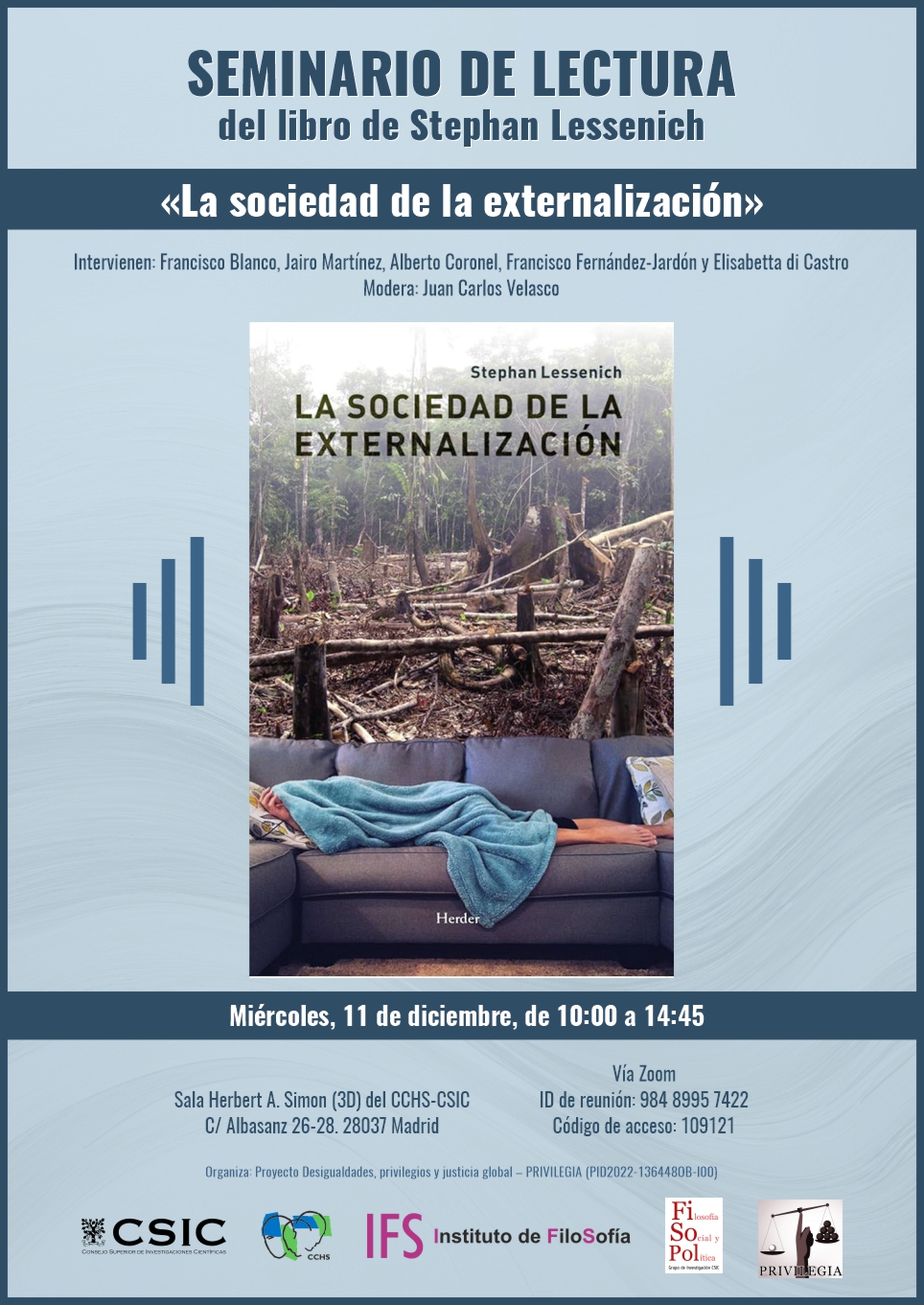 Seminario de lectura del libro de Stephan Lessenich "La sociedad de la externalización"