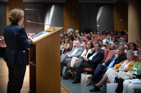 Eloísa del Pino, directora del CSIC, en la inauguración del XIV Congreso de Ciencia, Tecnología y Género el 13 de septiembre de 2023 / Lorenzo Plana Torres / CSIC Eloísa del Pino, directora del CSIC, en la inauguración del XIV Congreso de Ciencia, Tecnología y Género el 13 de septiembre de 2023. Fotografía de Lorenzo Plana Torres / CSIC.