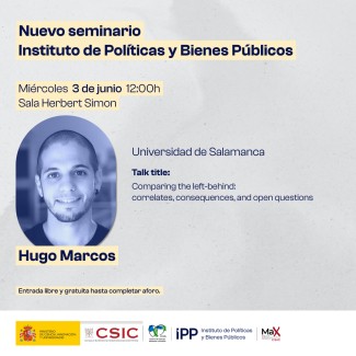 Seminario de Hugo Marcos Marné en el Instituto de Políticas y Bienes Públicos del CSIC