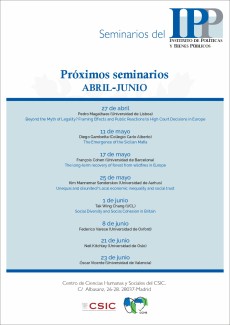 Seminarios del IPP: Programación de abril a junio de 2022