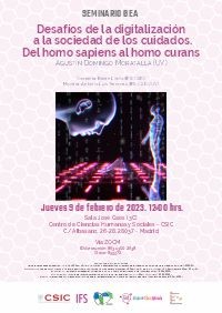 Seminario GEA (Grupo de Ética Aplicada): "Desafíos de la digitalización  a la sociedad de los cuidados. Del homo sapiens al homo curans"