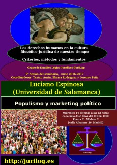 Seminario "Conceptos, métodos y fundamentos: Los derechos humanos en la cultura filosófico-jurídica de nuestro tiempo": "Populismo y marketing político"