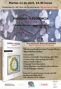 Presentación del libro "Pasados de Violencia Política. Memoria, discurso y puesta en escena", de la Asociación Memorias en Red