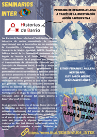 Seminarios INTER: "Historias de Barrio. Programa de desarrollo local a través de la Investigación Acción Participativa"