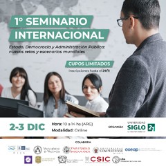 I Seminario Internacional Estado, Democracia y Administración Pública: nuevos retos y escenarios mundiales